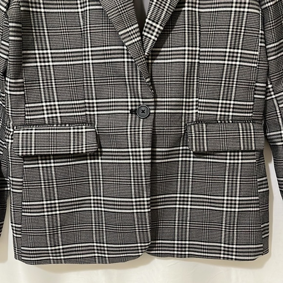 French Connection Black White Striped Oversized Blazer - Picture 3 of 5